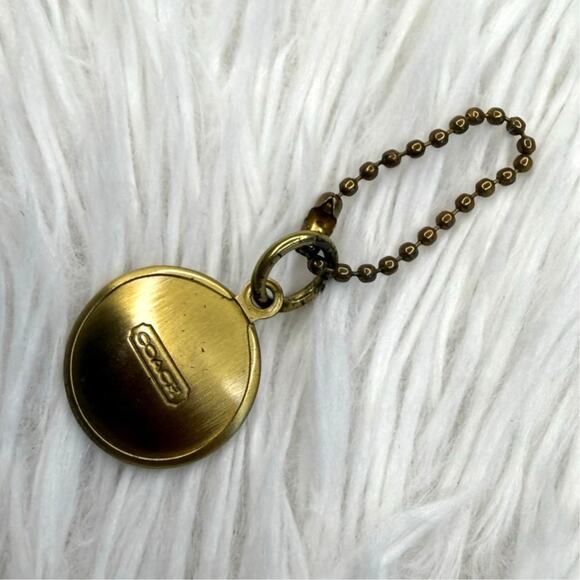 1" Coach Metal Circle Replacement Hangtag Hang Tag Bag Charm - Picture 2 of 2
